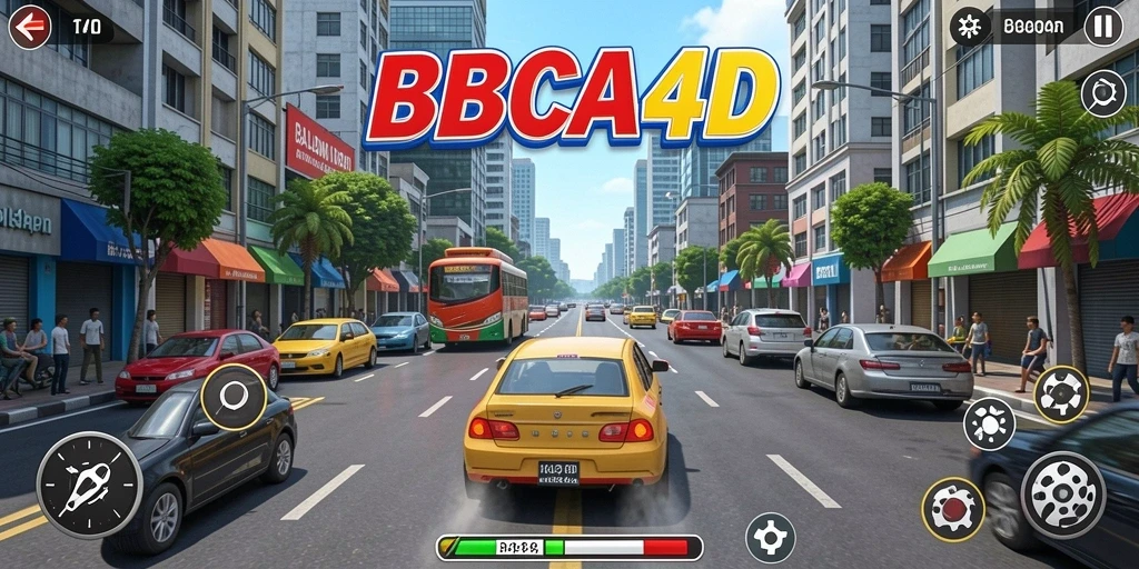Tampilan gameplay BBCA4D yang mendebarkan di jalanan kota.