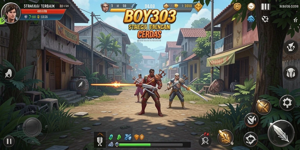 Tangkapan layar menunjukkan aksi taktis yang mendebarkan dalam BOY303.