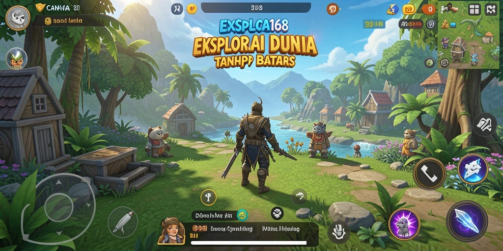 Gameplay layar penuh dari dunia terbuka CANVA168.