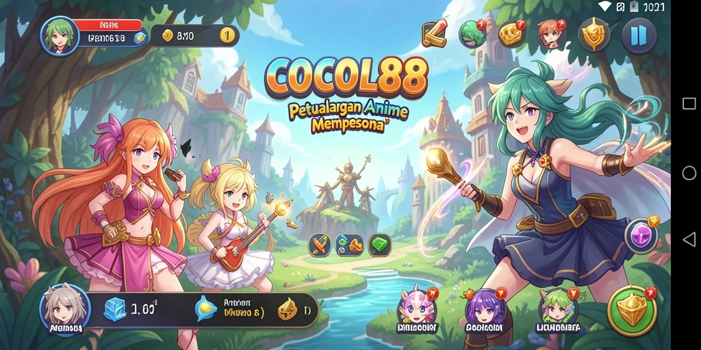 Screenshot menampilkan pertarungan seru dalam dunia Anime COCOL88.
