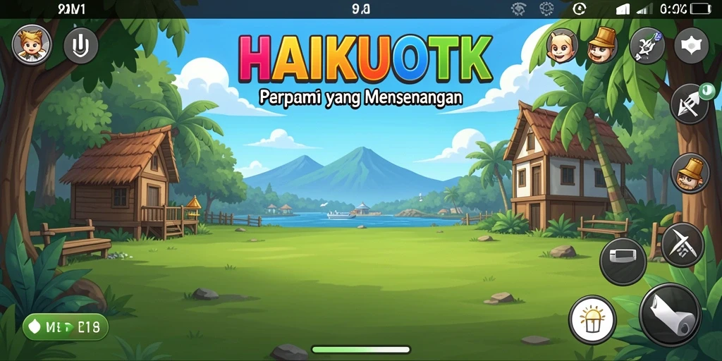 Screenshot HAIKUOTK menampilkan gameplay penuh warna dan interaktif.
