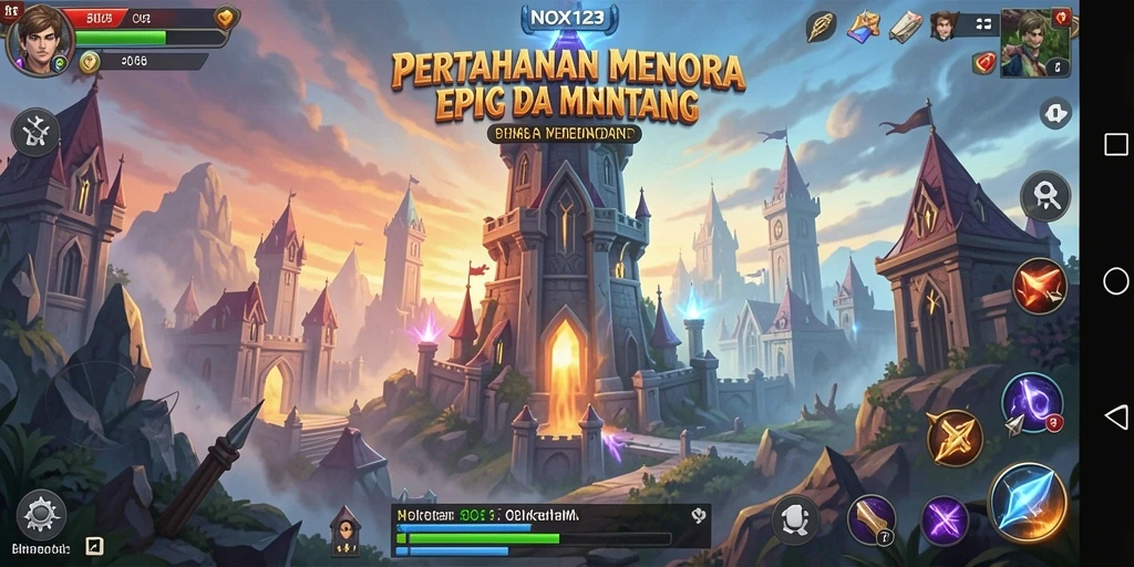 Gameplay menarik dengan berbagai menara dan musuh di NOX123.