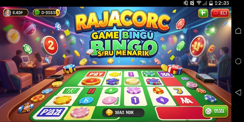 Screenshot menampilkan gameplay seru RAJACORC Bingo.